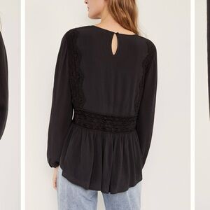 Anthropologie Wynonna Lace Blouse x Daniel Rainn sz XL black